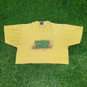 Vintage 80s Hoosier Millionaire Crop Shirt Womens M 19x15 Lottery Game-Show